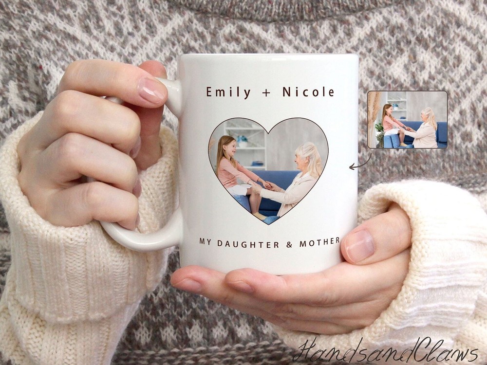 Personalized Custom Photo Coffee Mug for Mom with Text