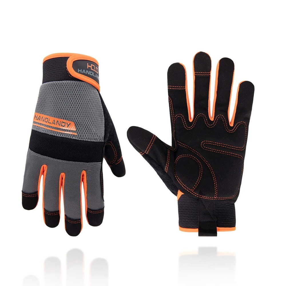 Durable Work Gloves for Men & Women - Touchscreen Safety Mechanic Gloves