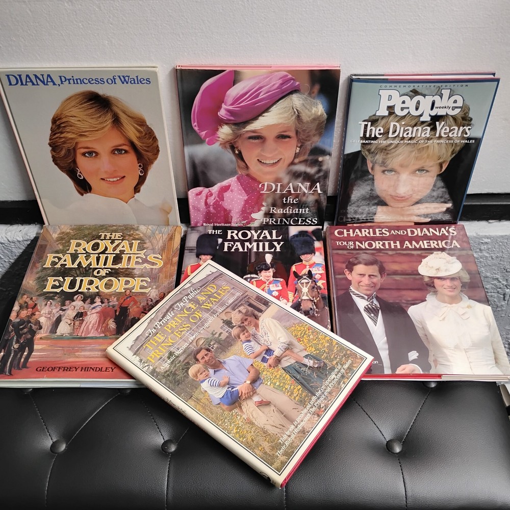 7 BOOKS Princess Diana Prince Charles of Wales Royal Family HB Hard back Signed