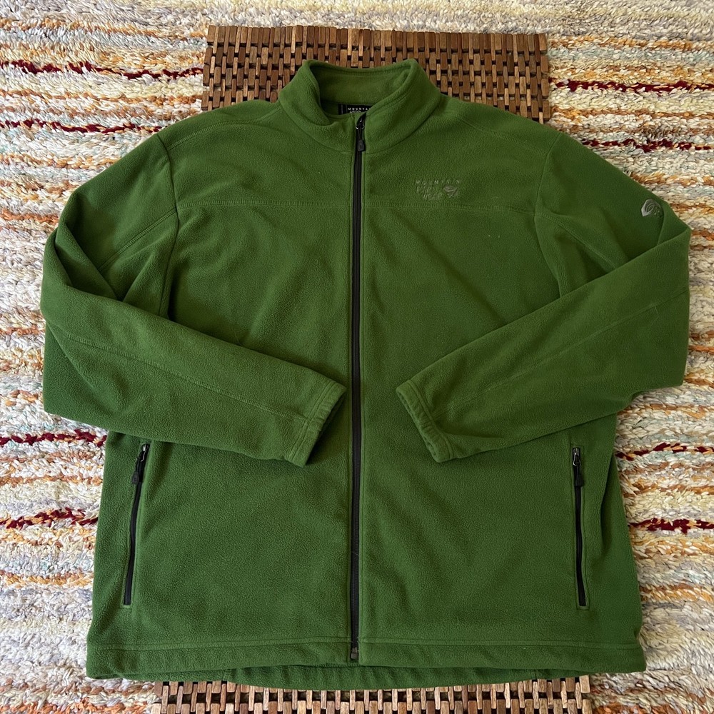 Mountian Hardwear Tech Fleece Full Zip Jacket Forest Green Men's Size XL