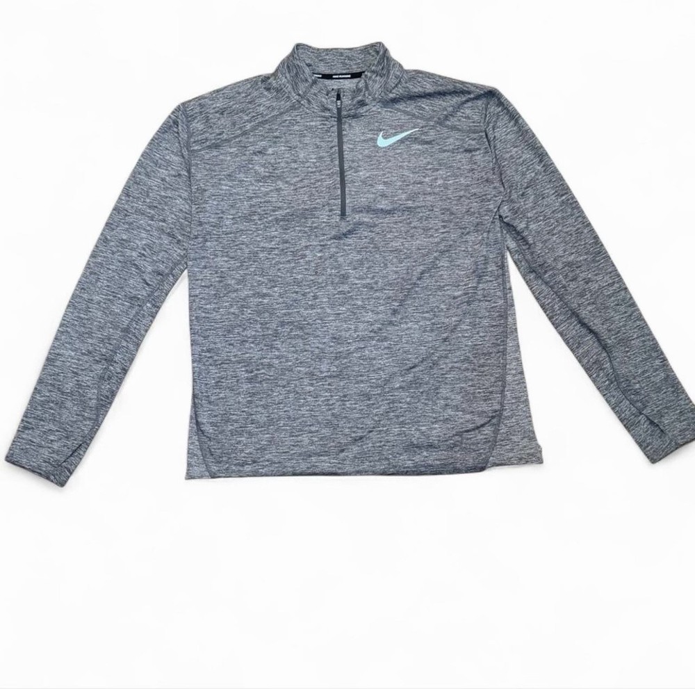 Nike Dri-FIT Men’s Quarter Zip Running Pullover Gray Heather Size L