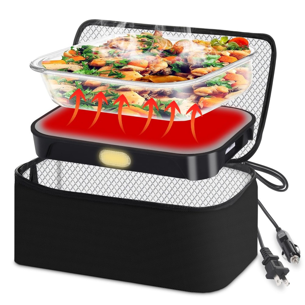 Portable 3-in-1 Electric Lunch Box Food Heater for Car Home Travel 12V 24V 110V