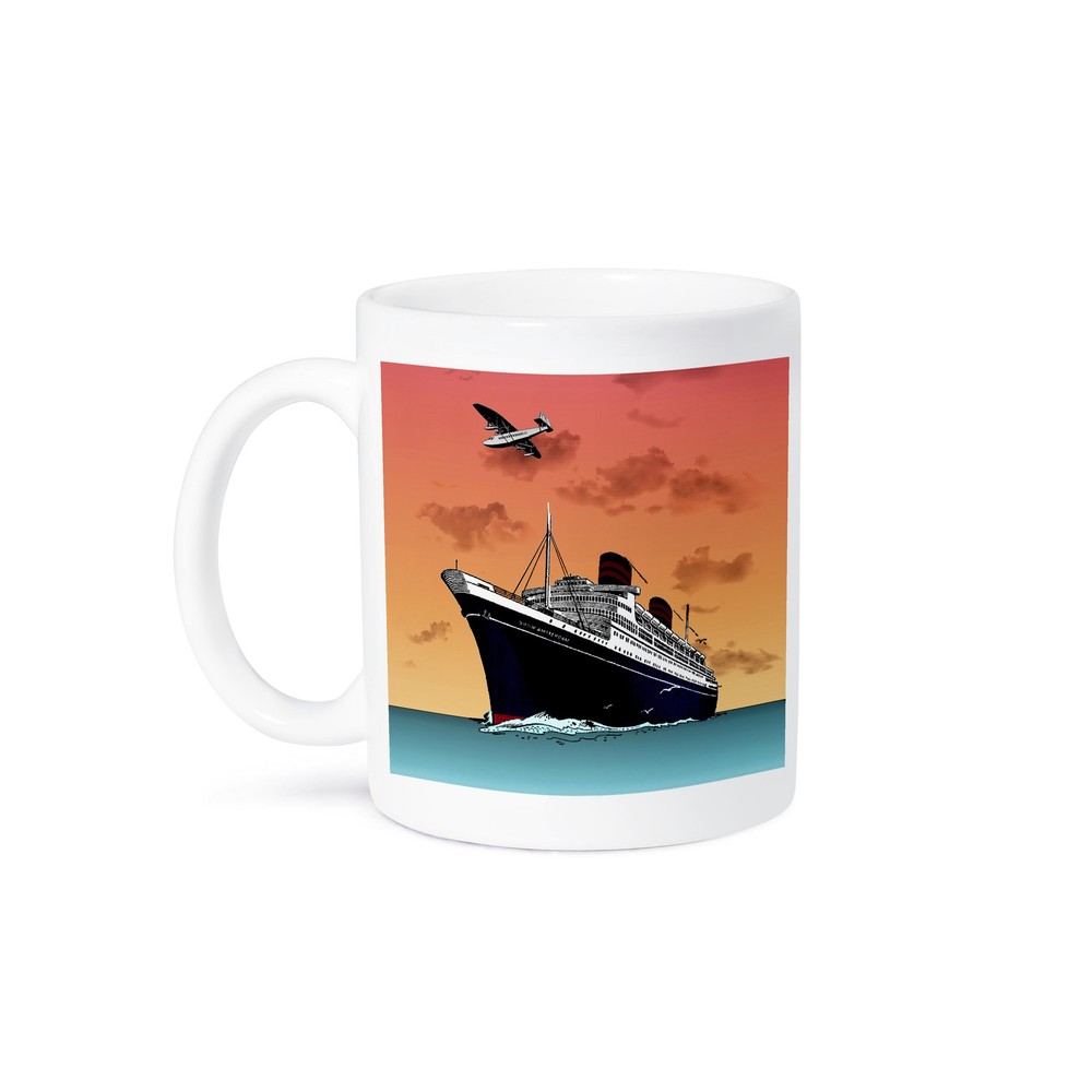 3dRose Tropical Cruise Ship Design Ceramic Mug