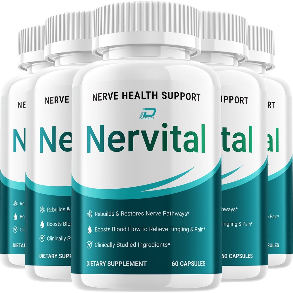 (5 Pack) Nervital Capsules – Nervital Natural Ingredients Glycogen Support