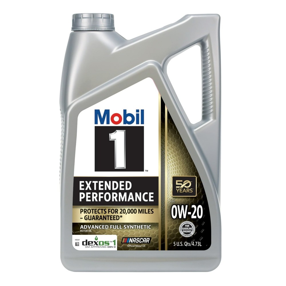 Mobil 1 Extended Performance Full Synthetic Motor Oil 0W-20, 5 Quart