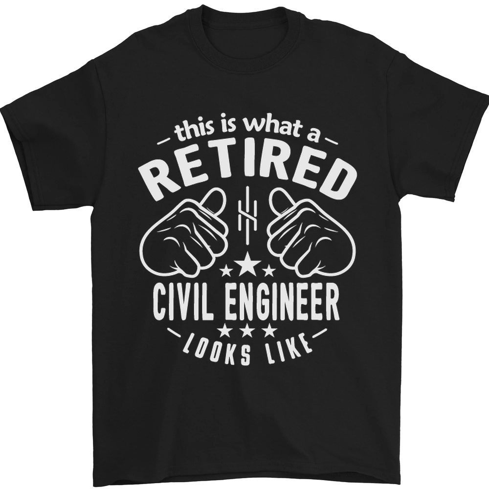 A Retired Civil Engineer Looks Like Mens T-Shirt 100% Cotton