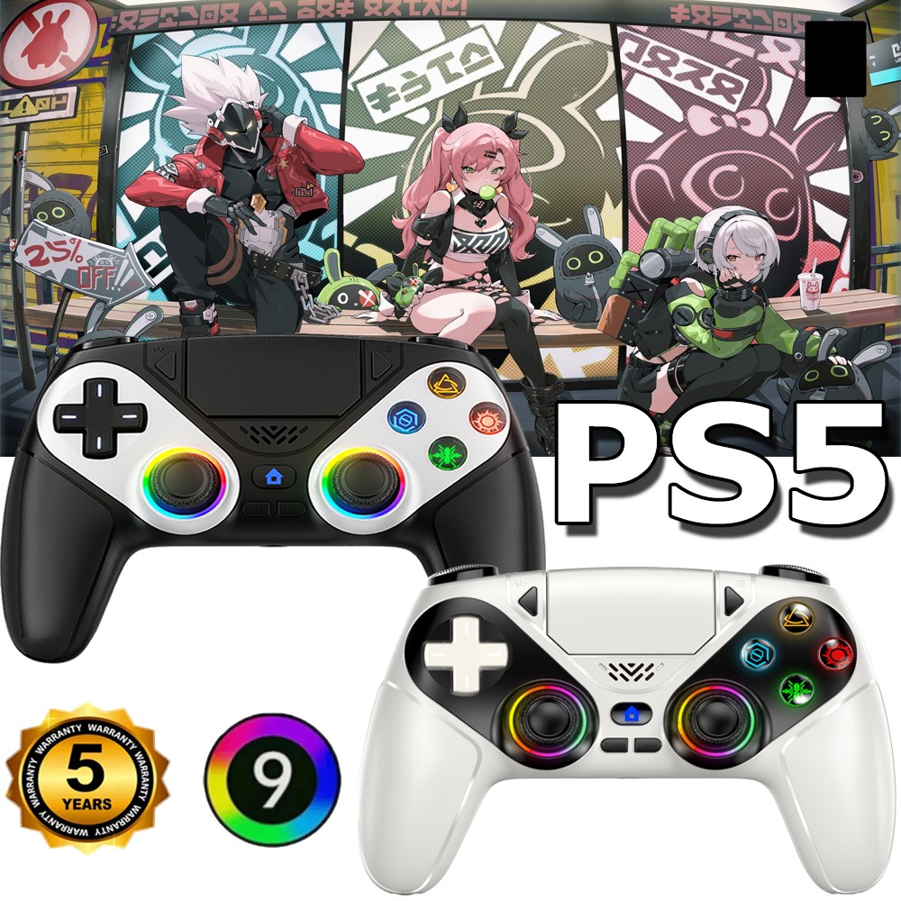 1-2X For Playstation 5 PS5 DualSense Wireless Black\White Controller w/Flash NEW