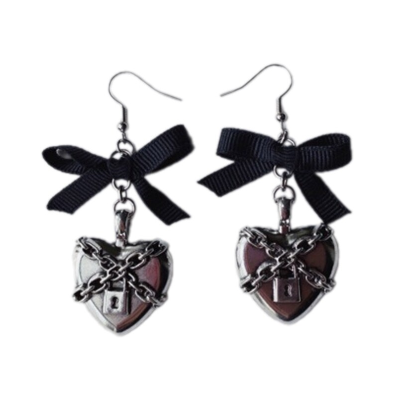 Fashion Chain Heart Pendant Earrings Temperament Dangle Earrings Jewelry