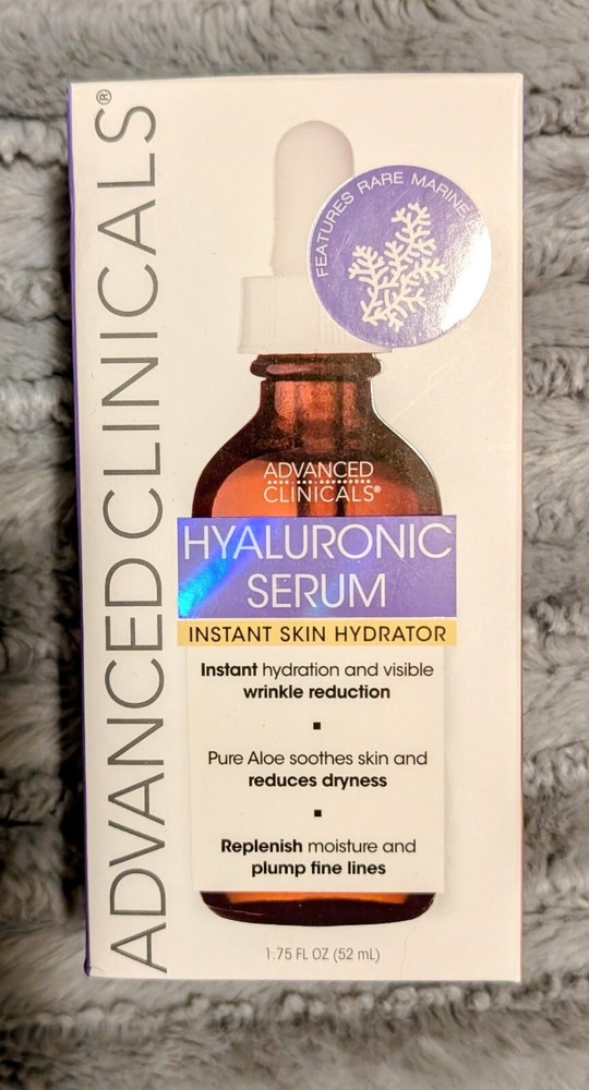 NIB new Advanced Clinicals Hyaluronic Acid Serum Instant Skin Hydrator 1.75 Oz