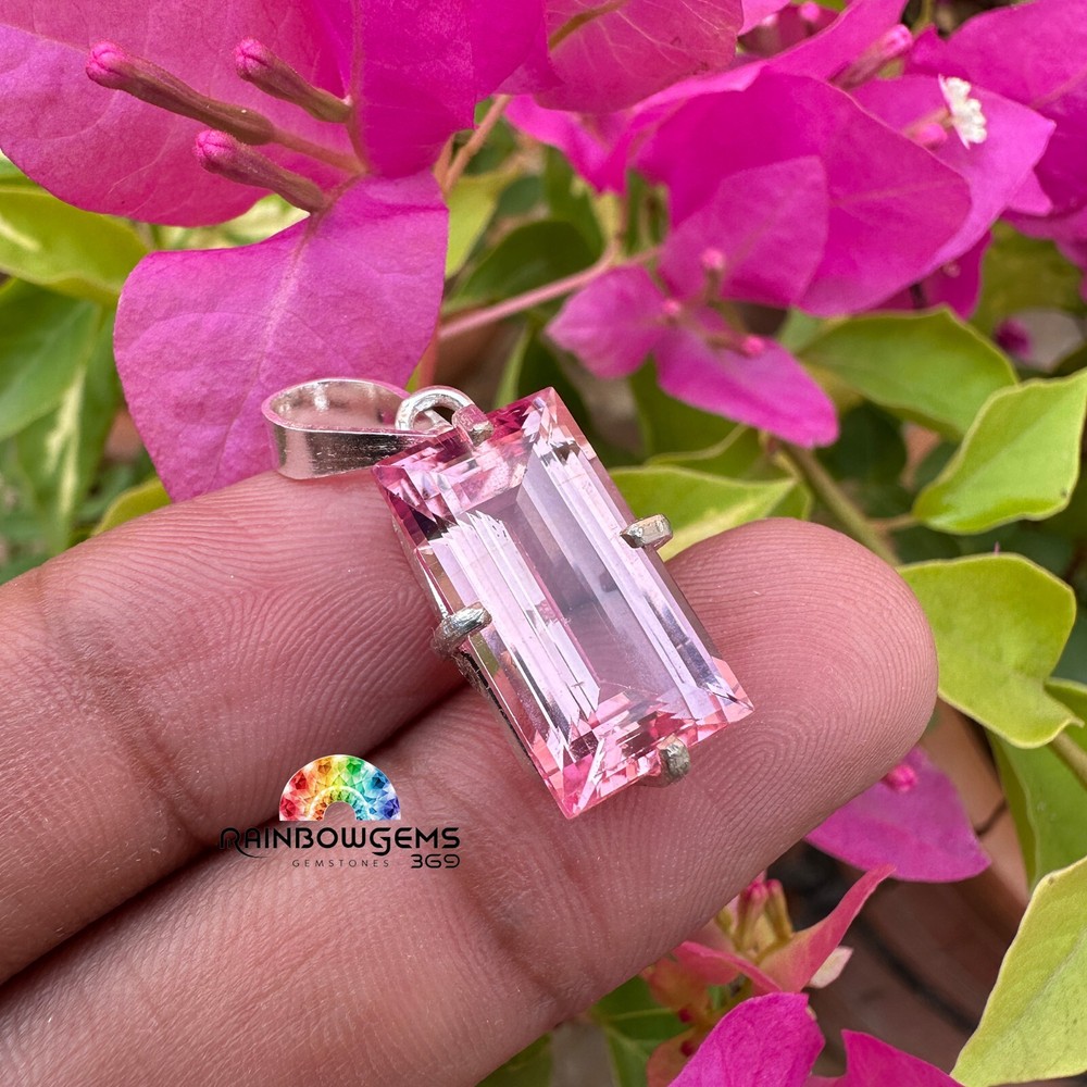 21.25 CT Natural Padparadscha Sapphire Pendant in 925 Sterling Silver