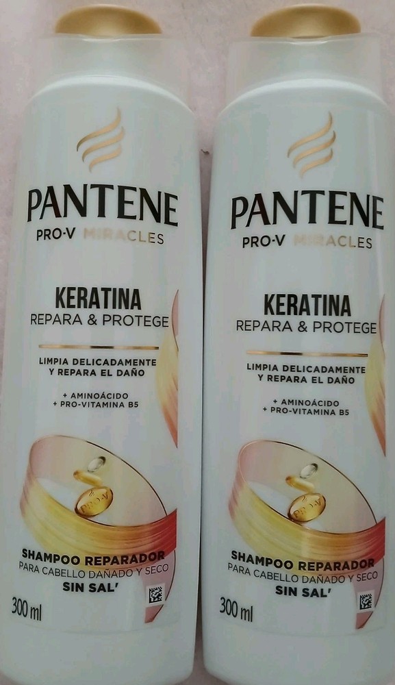 2X Pantene Keratin ( Keratina ) Shampoo - 2 Bottles Of 300ml Each -Free Shipping