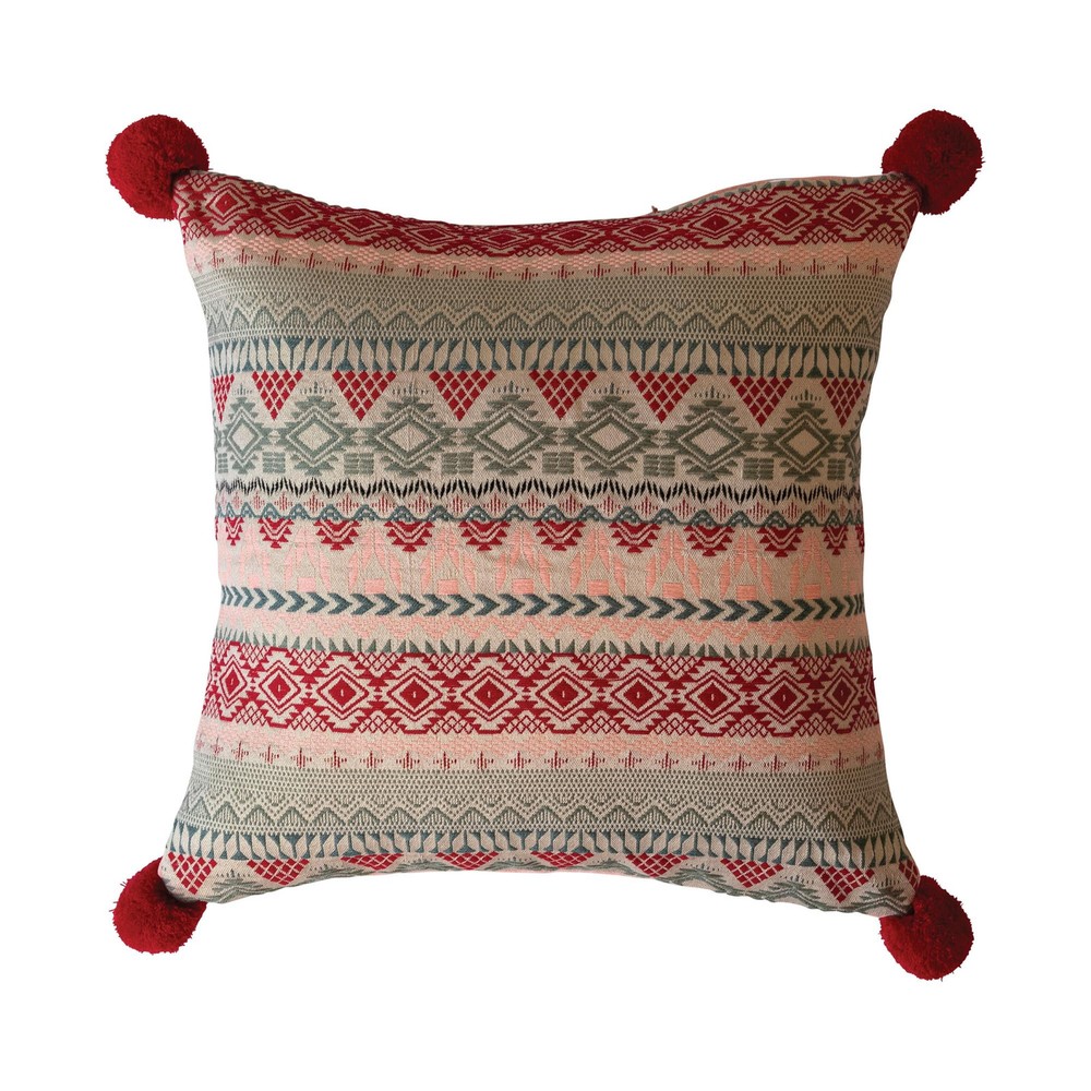 Multicolor Square Woven Acrylic Jacquard Pattern Pillow