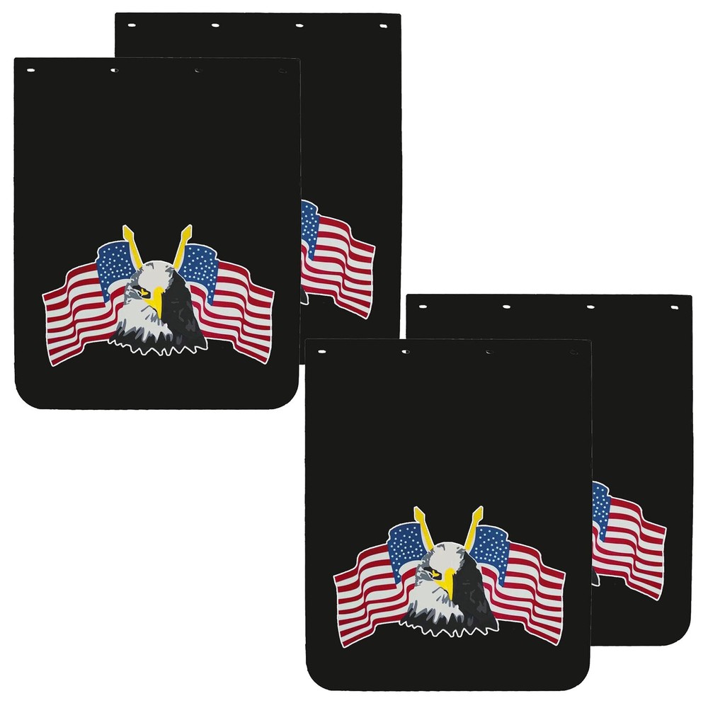 24x30 Heavy Duty Semi Truck Mud Flaps for Trailers 2 Pairs Black
