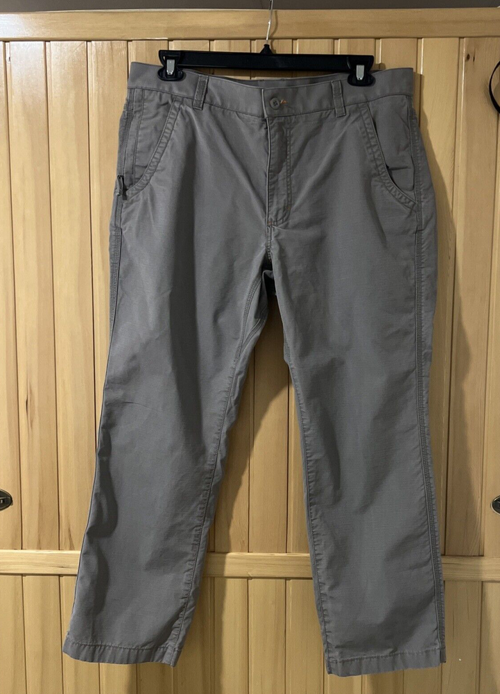 Ll Bean Mens Mens Gray Allagash Pants 100 % Cotton Canvas 38x29 pockets
