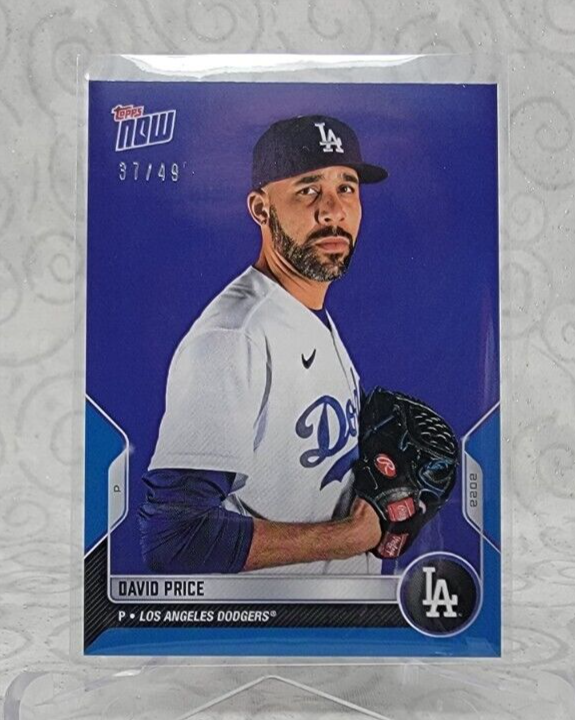 David Price 2022 Topps Now Blue Parallel 49 Dodgers OD-419 Road to Opening Day-image