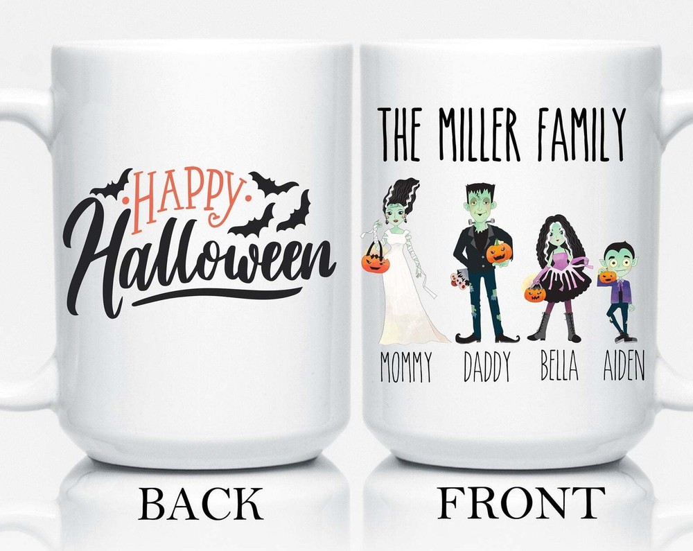 Personalized Family Halloween Mug Custom Character Mug Funny Halloween Mug