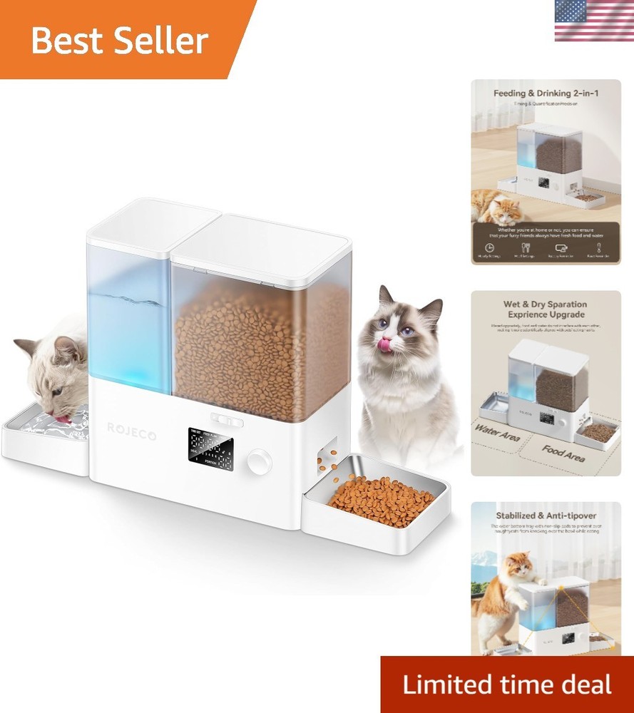 2-in-1 Automatic Cat & Dog Feeder with Water Dispenser – BPA-Free & Hygienic