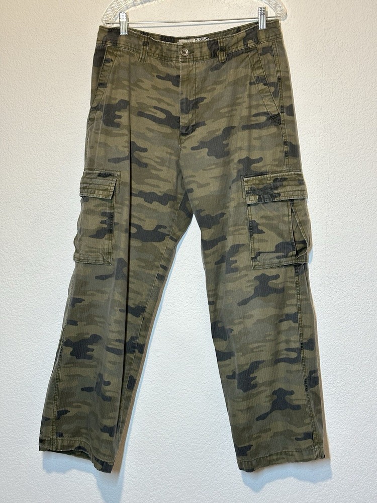 Camo Cargo Pants Mens 34X32 Measures 34x30 Camouflage Baggy Skate Grunge