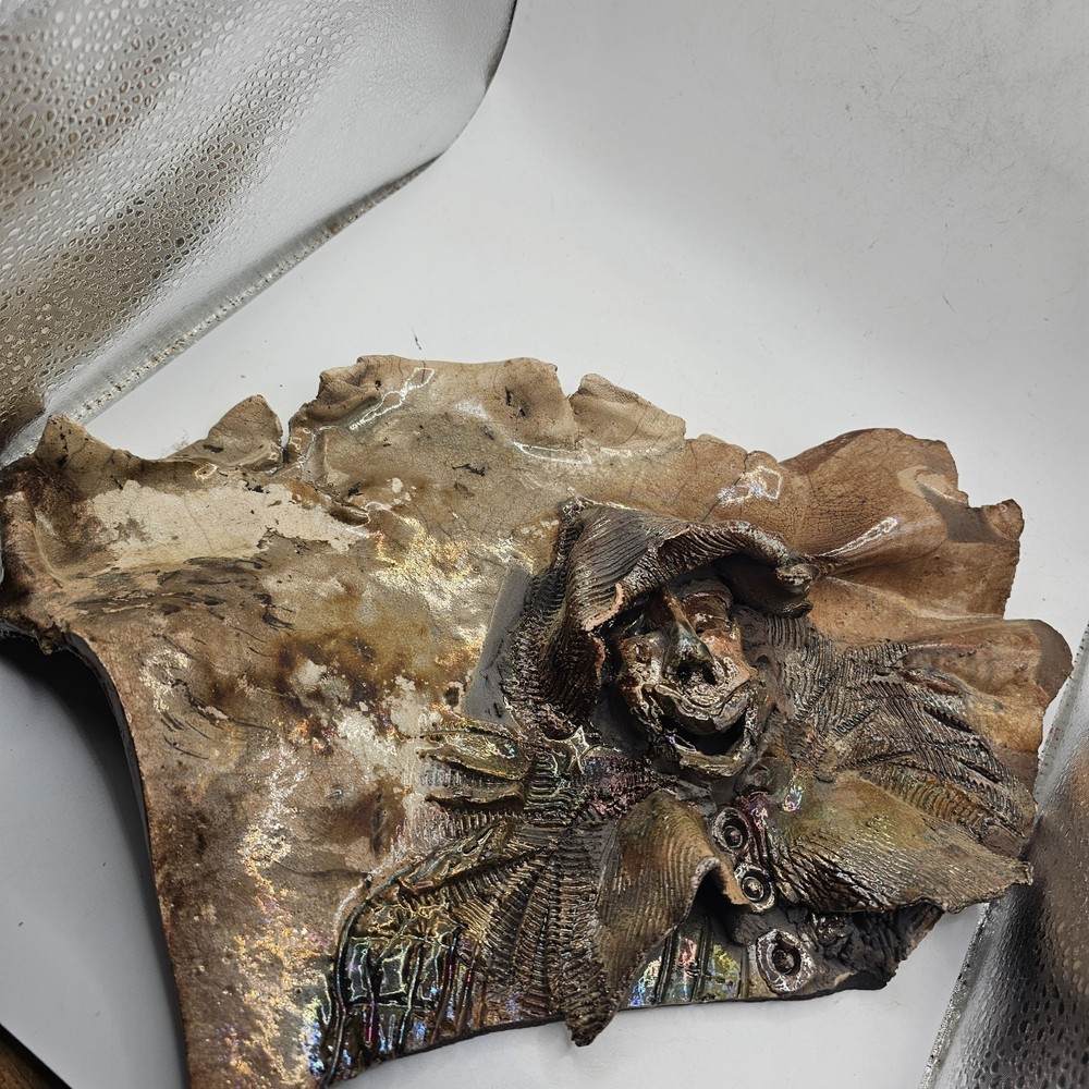 Studio Art Pottery Face Scarcrow Art Brutalist Estate Find 3D Sculpture Wall