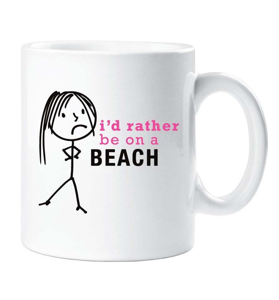Beach Mug Ladies I'd Rather Be On A Beach Mug Cup Wife Gift Present Valentines