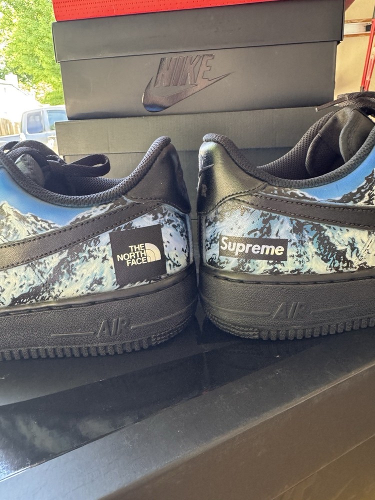 Custom Nike Air Force 1 Low Supreme x TNF Mountain Sneakers Size 10.5 New