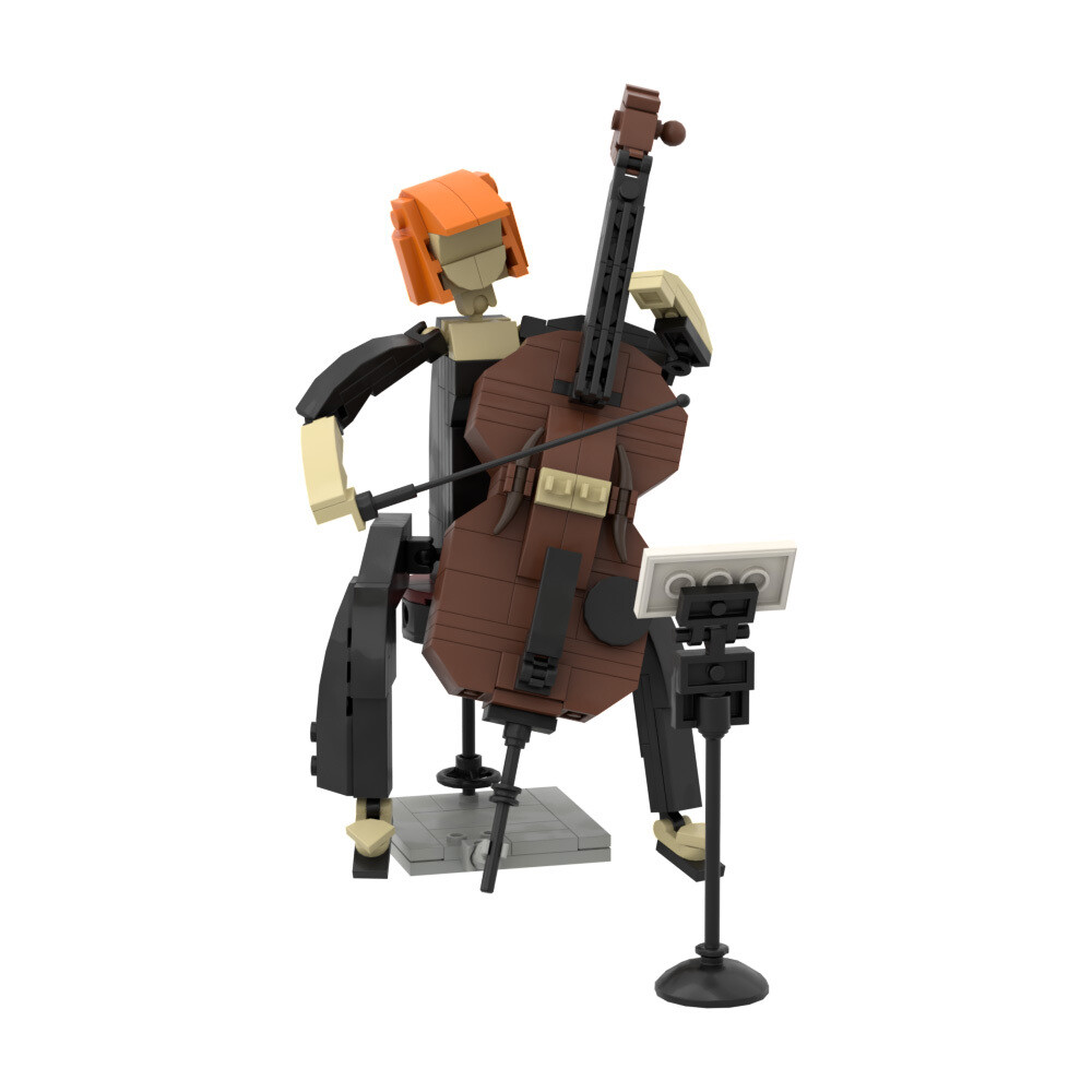 196 PCS Female Cellist Player 20cm Model MOC Building Blocks Expand for 21334