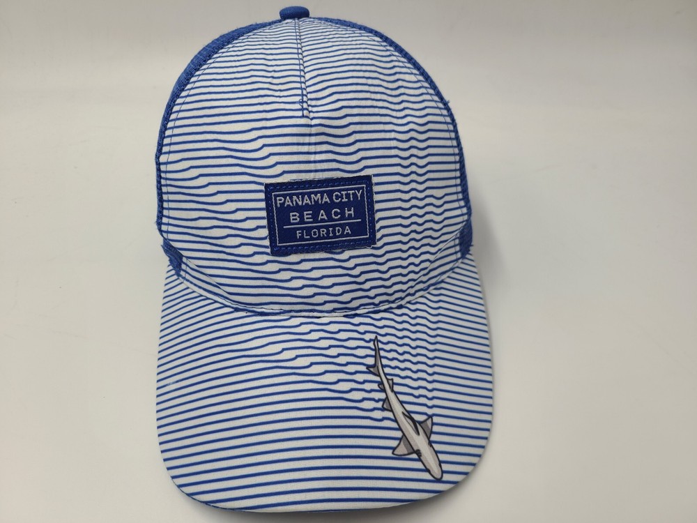 Panama City Beach Florida Shark Mesh Trucker Snapback Hat Cap FL Men Women Blue