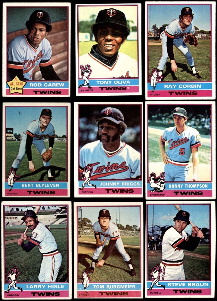 1976 Topps Twins Team Set 3.5 VG+ Condition Vintage Baseball Cards