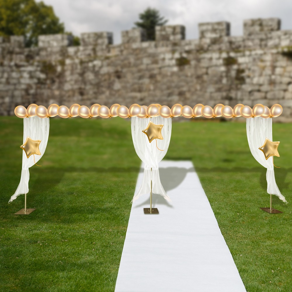 Modern Gold Steel Freestanding Photography Backdrop Stand for Wedding and Party Events