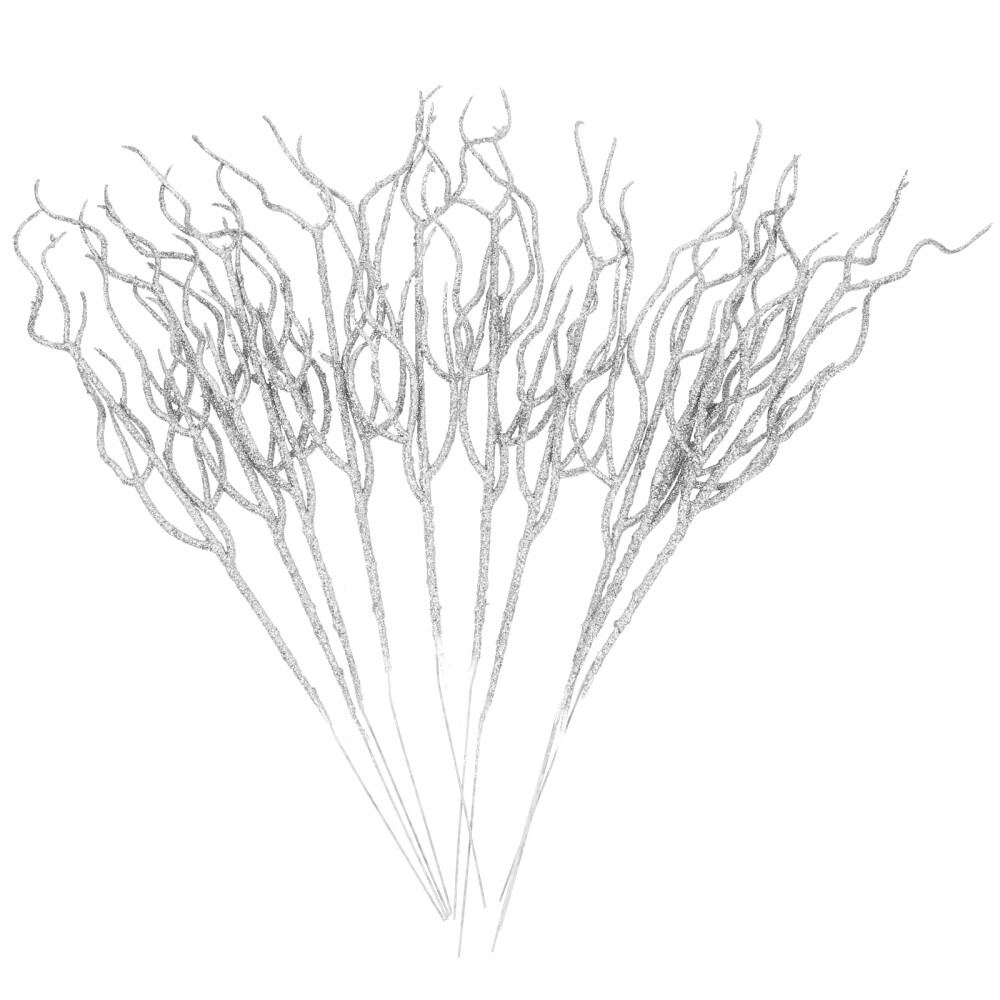 10 Pcs Christmas Leaf Faux Branches Decor Indoor Plant Outdoor Decorations Felt