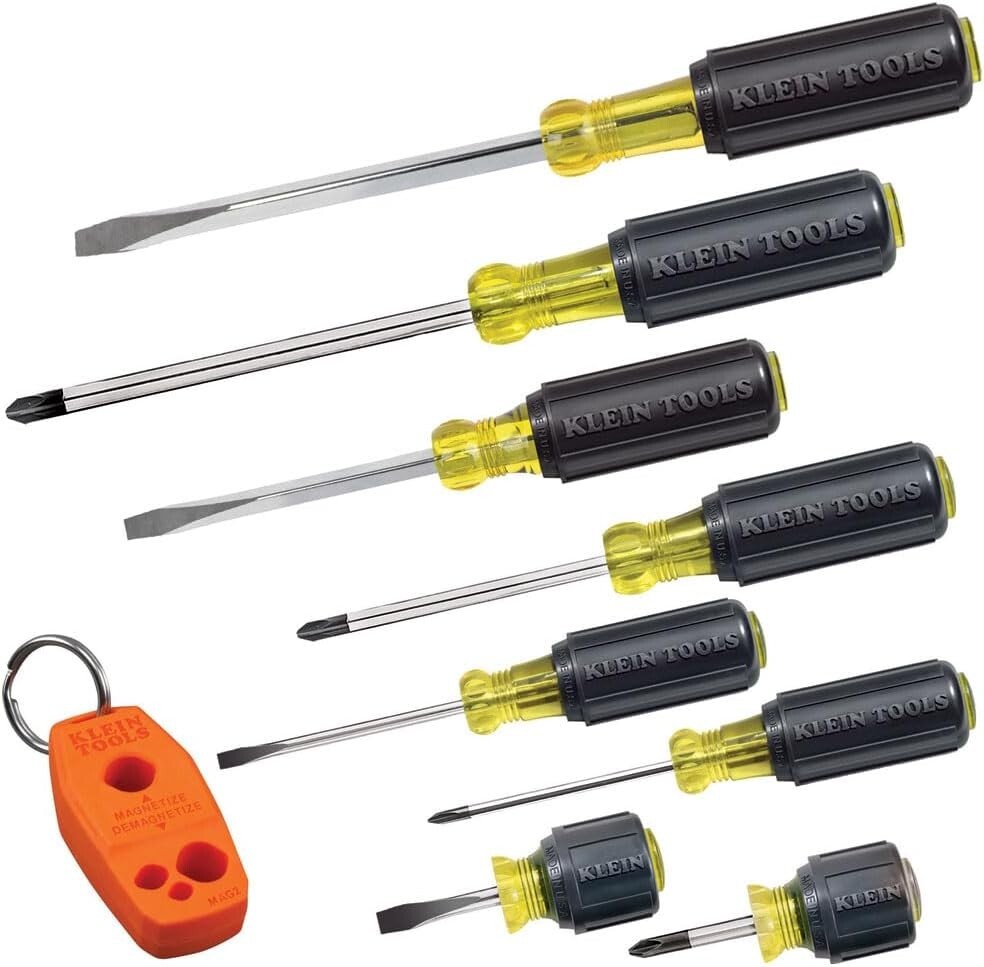 Klein Tools (85148) Screwdriver Set with Magnetizer/Demagnetizer (9-Piece) NEW