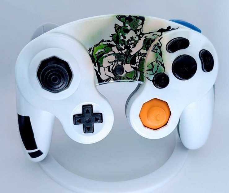 Custom Nintendo Metal Gear Snake Painted Official OEM GameCube Controller