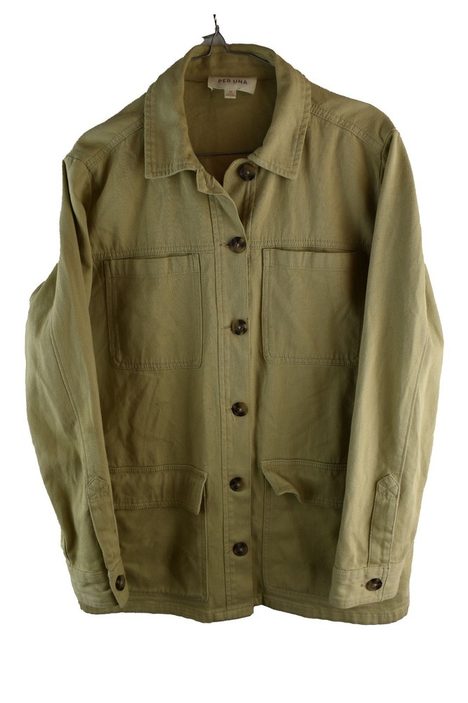 M&S PER UNA Beige Overshirt Jacket size Uk 12 Womens Button Up Casual Outdoors