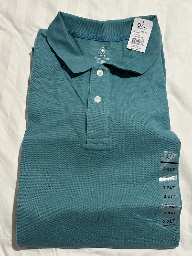 Harbor Bay DXL Mens Short Sleeve Polo Shirt Size 3XLT Business Casual Golf