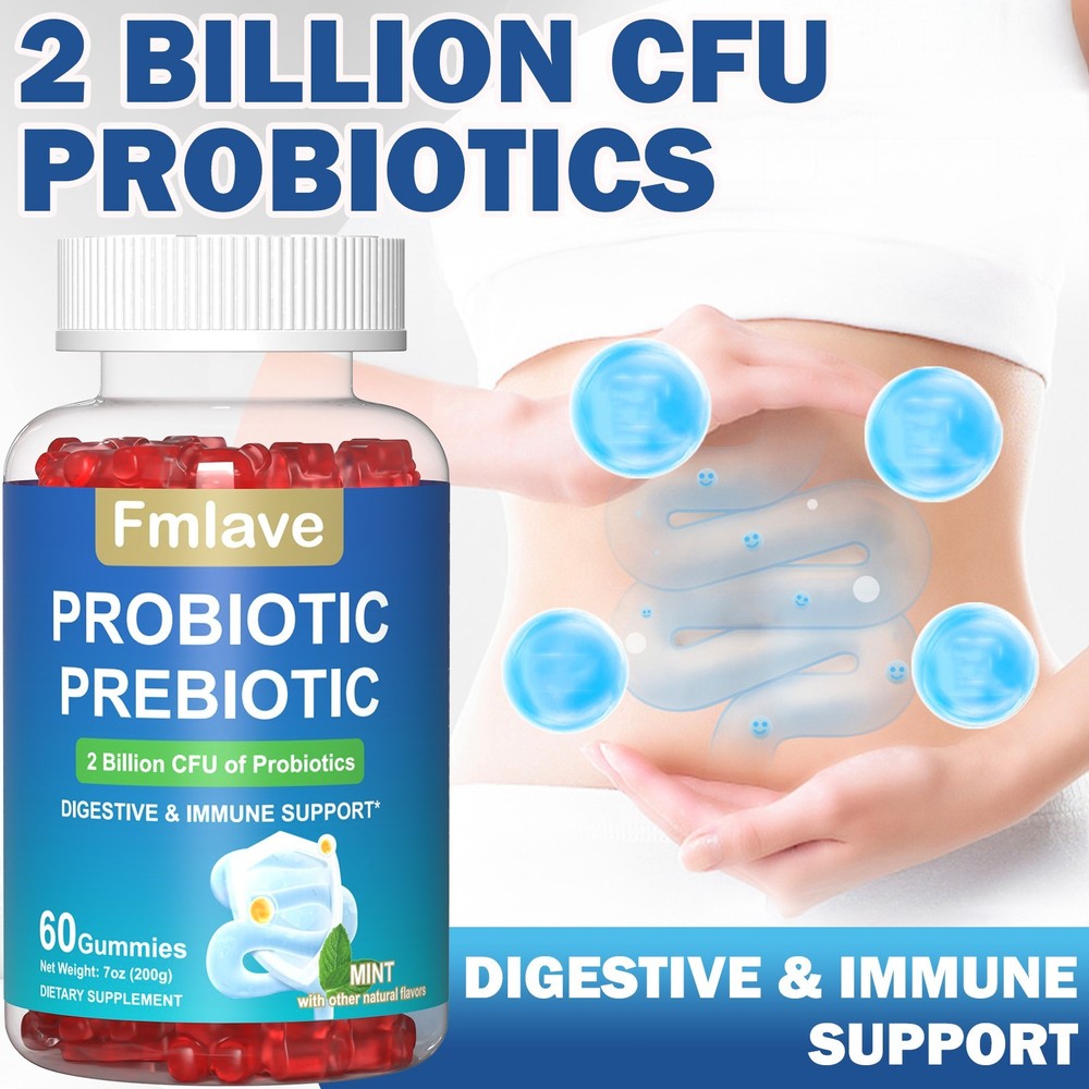 Probiotic Gummies for Women, Men & Teens 2 Billion CFUs Immune & Gut Health 60pc