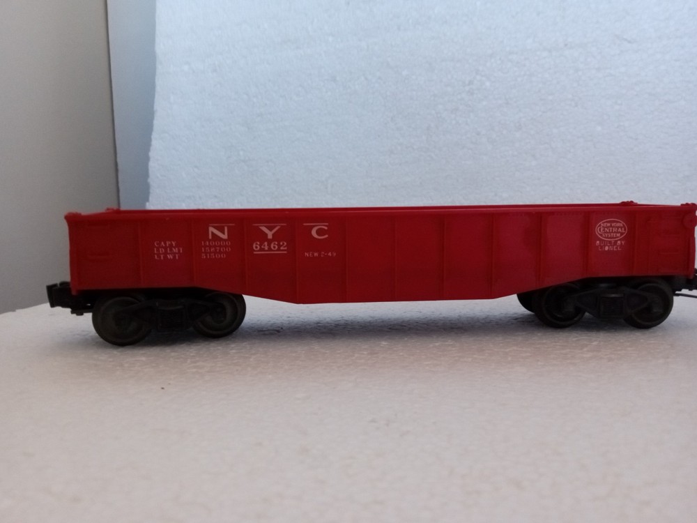 Lionel O Gauge 6462 Red Plastic Gondola Car Model Train 1:48 Scale