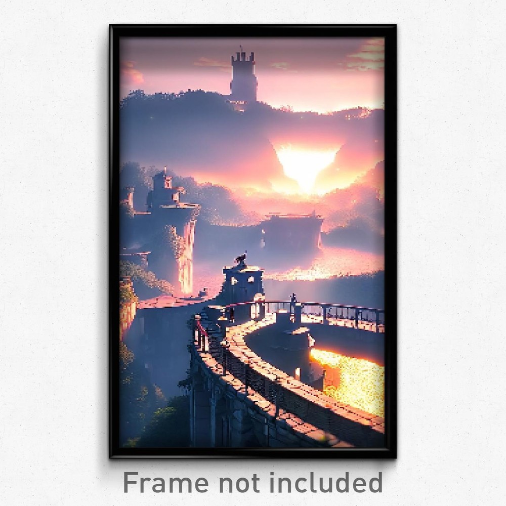 8-Bit Pixel Art Poster - Negligible Stronghold Psychedelic Game Print
