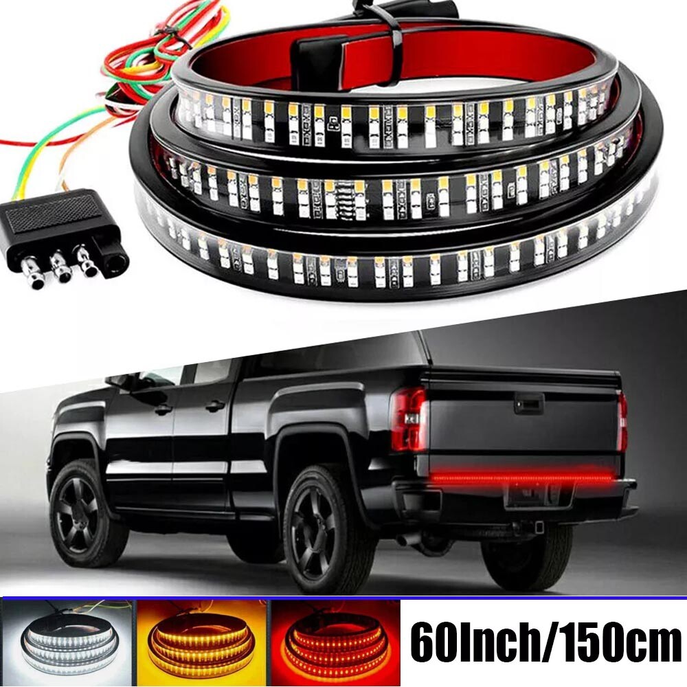 60inch For Dodge Accessories 3 Row 6 Functions LED Strip Rear Tailgate Light Bar
