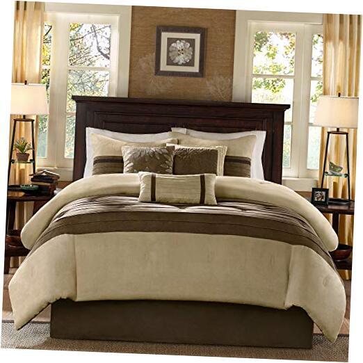 - Palmer 7 Piece Comforter Set - - Queen - Queen (90 in x 90 in) Natural