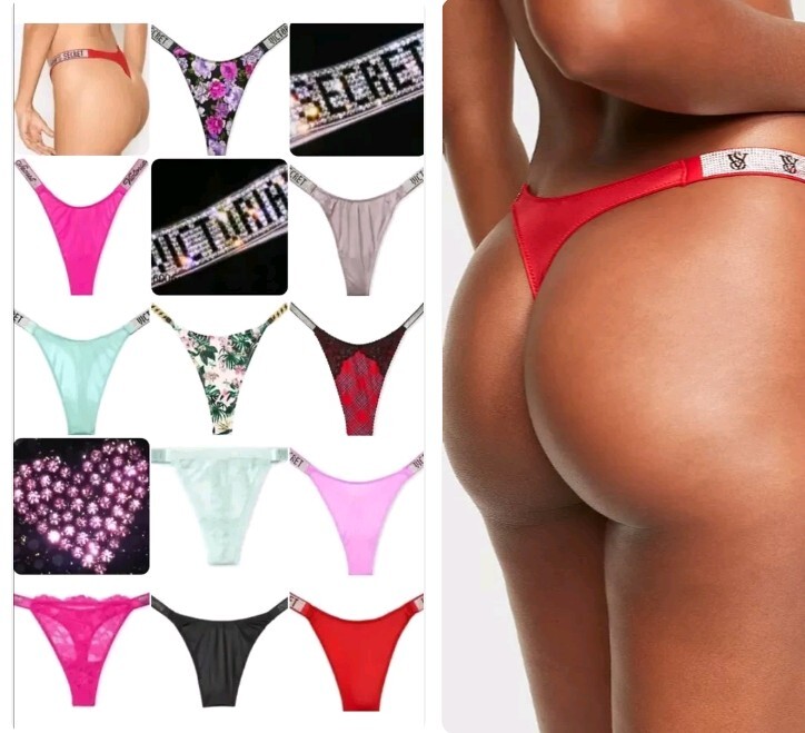 Victoria's Secret Rhinestone Shine Strap Thong - Limited Time Sale - Sizes XS-XL-image