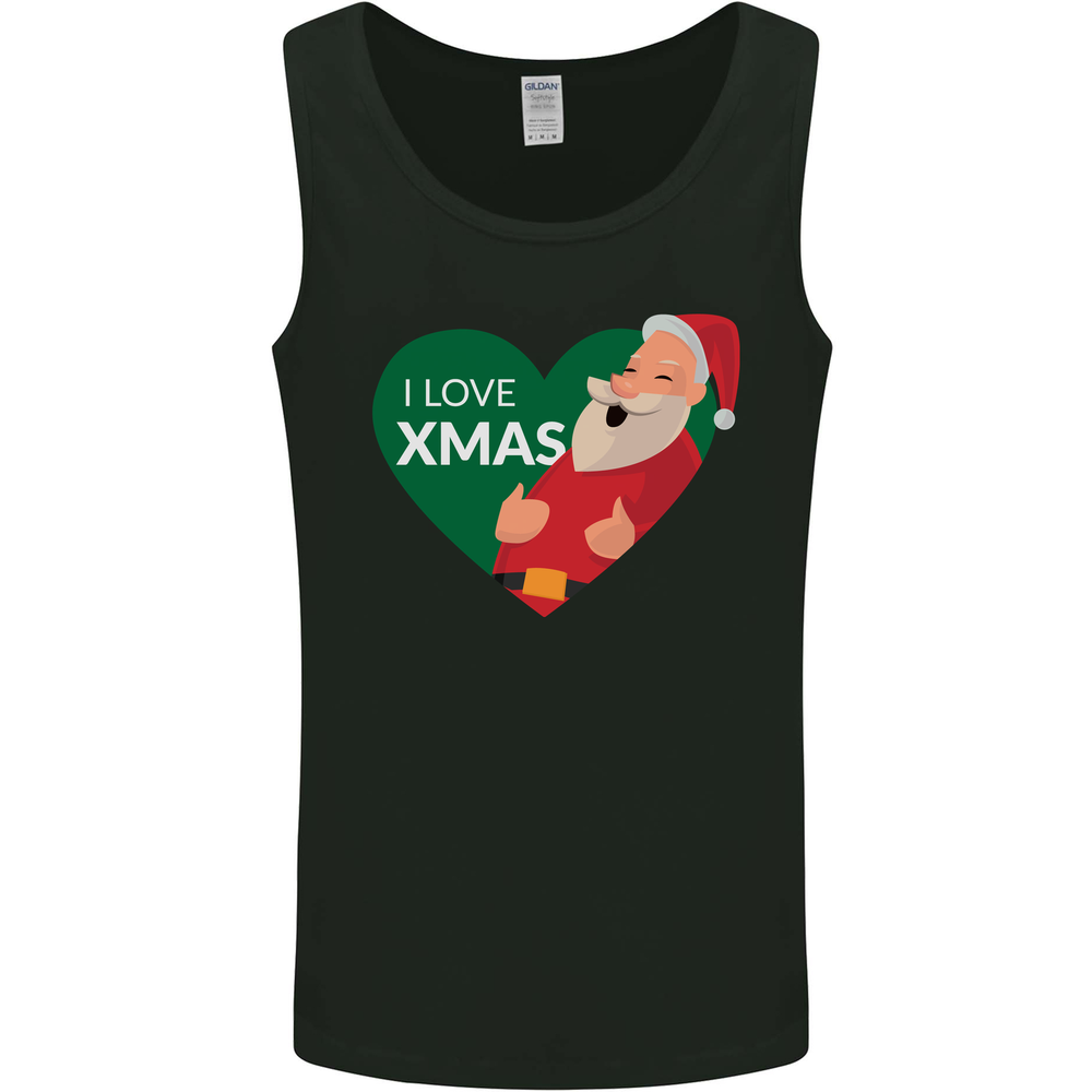 I Love Xmas Santa Claus Christmas Mens Vest Tank Top