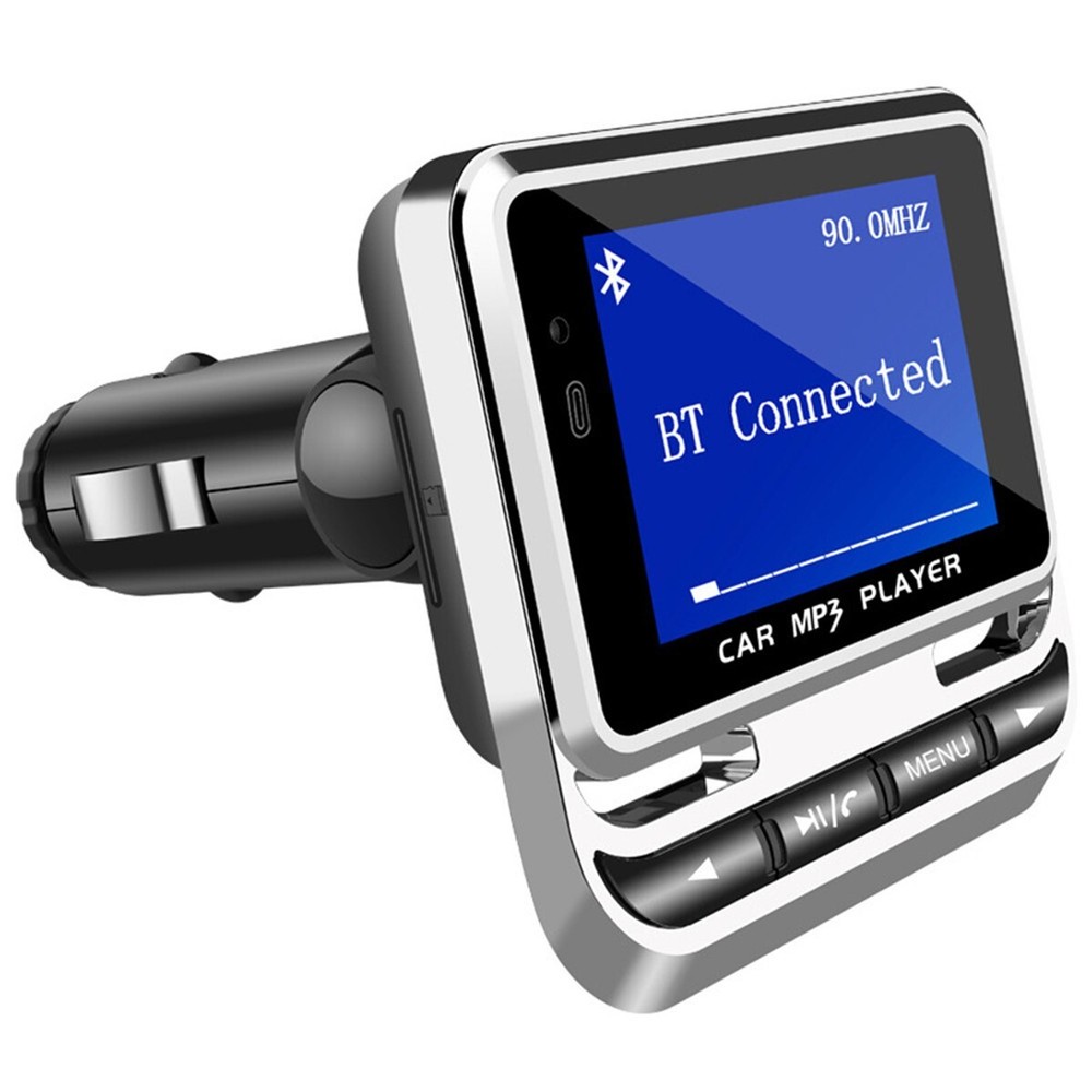 Bluetooth Car FM Transmitter with MP3 Player 1.4in LCD Screen USB Charger Radio Adapter Kit for Seamless Audio Streaming