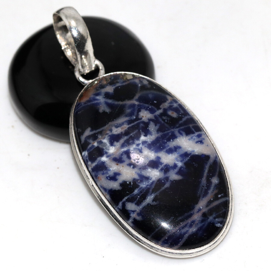 Sodalite 925 Silver Plated Gemstone Pendant 2.2