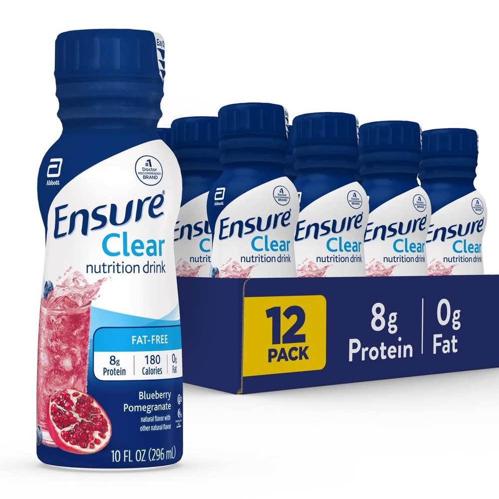 Liquid Clear Nutrition Drink 0g fat 8g of protein Blueberry Pomegranate 10 Fl...