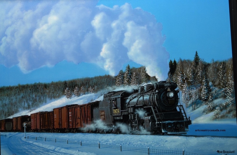 Max JACQUIARD A Winter Freight Canvas ART 20