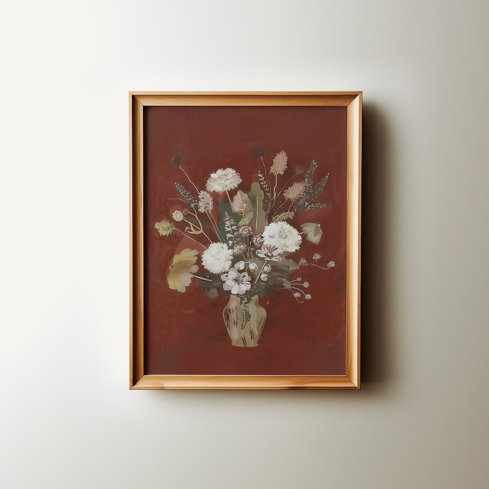 Vintage Victorian Botanical Wall Art Abstract Floral Bouquet Oil Painting Art