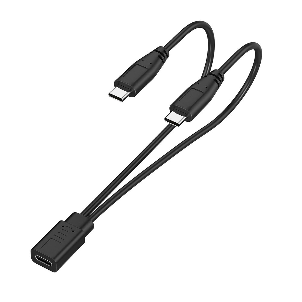 2-in-1 USB C Splitter Charge Cable, USB-C Female to 2 Type-C Male 1 in 2 Out Cha
