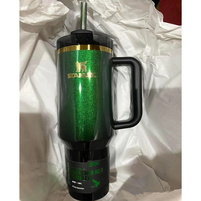 💚Christmas Gift 40oz Stainless Steel H2.0 Flowstate Quencher Tumbler Elphaba💚