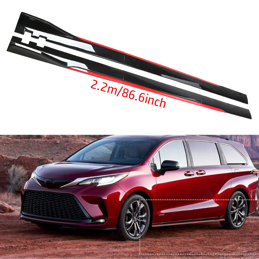 For Toyota Sienna Side Skirt Extension Body Kit Splitter Spoiler Glossy A+