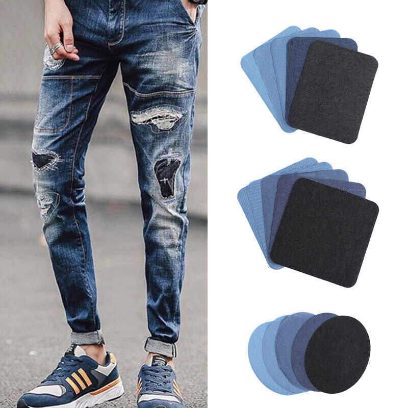 5Pcs Iron on Denim Fabric Patches for Clothing Jeans Repair Kit Accessories DIY